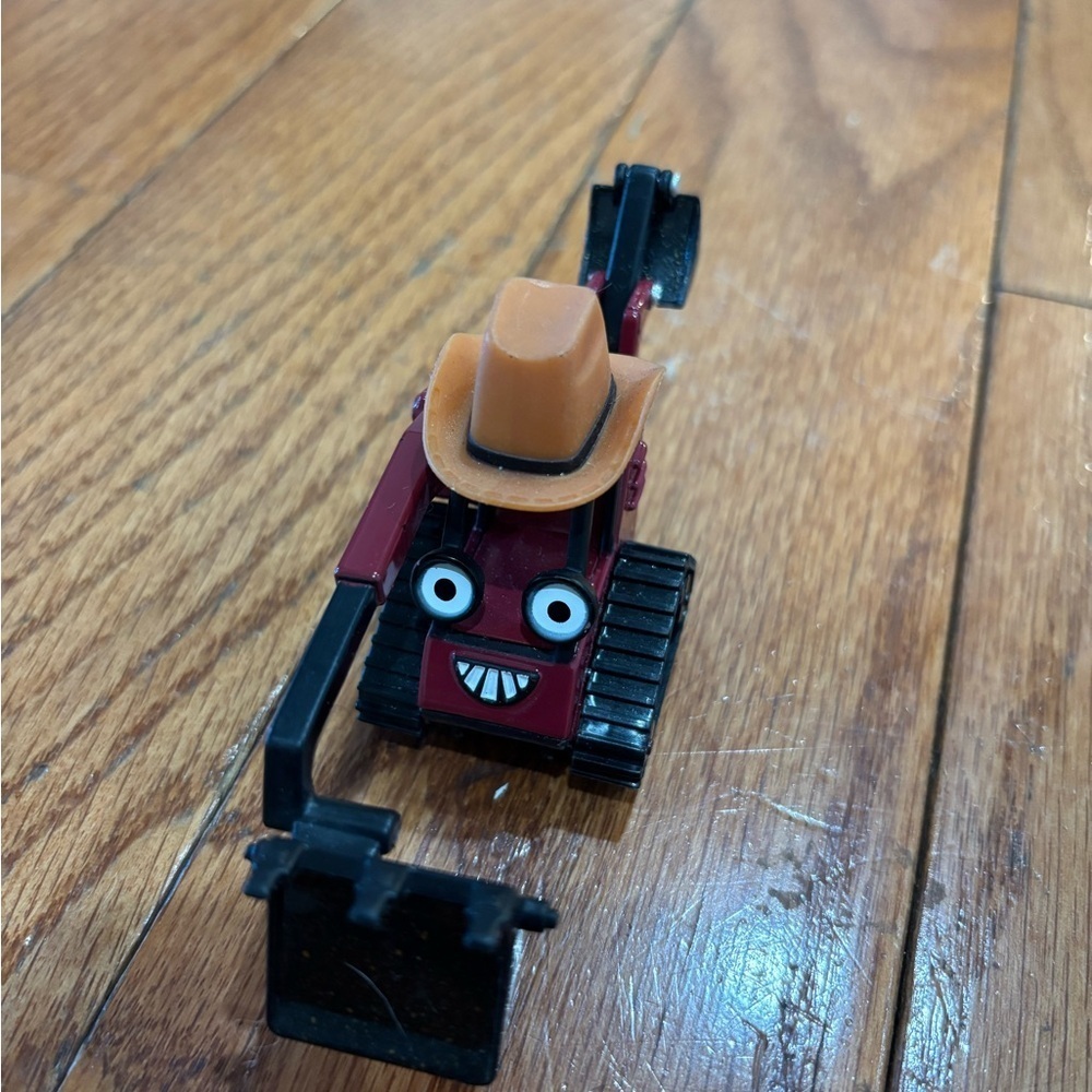 Benny Bob the Builder cowboy hat Diecast 5" Backhoe Scoop 2005 red black
